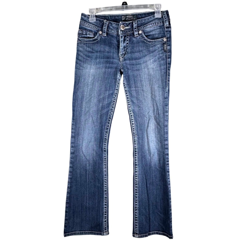 Silver Jeans Co Suki Bootcut Jeans Womens 27x32 Medium Wash Low Rise Embroidered